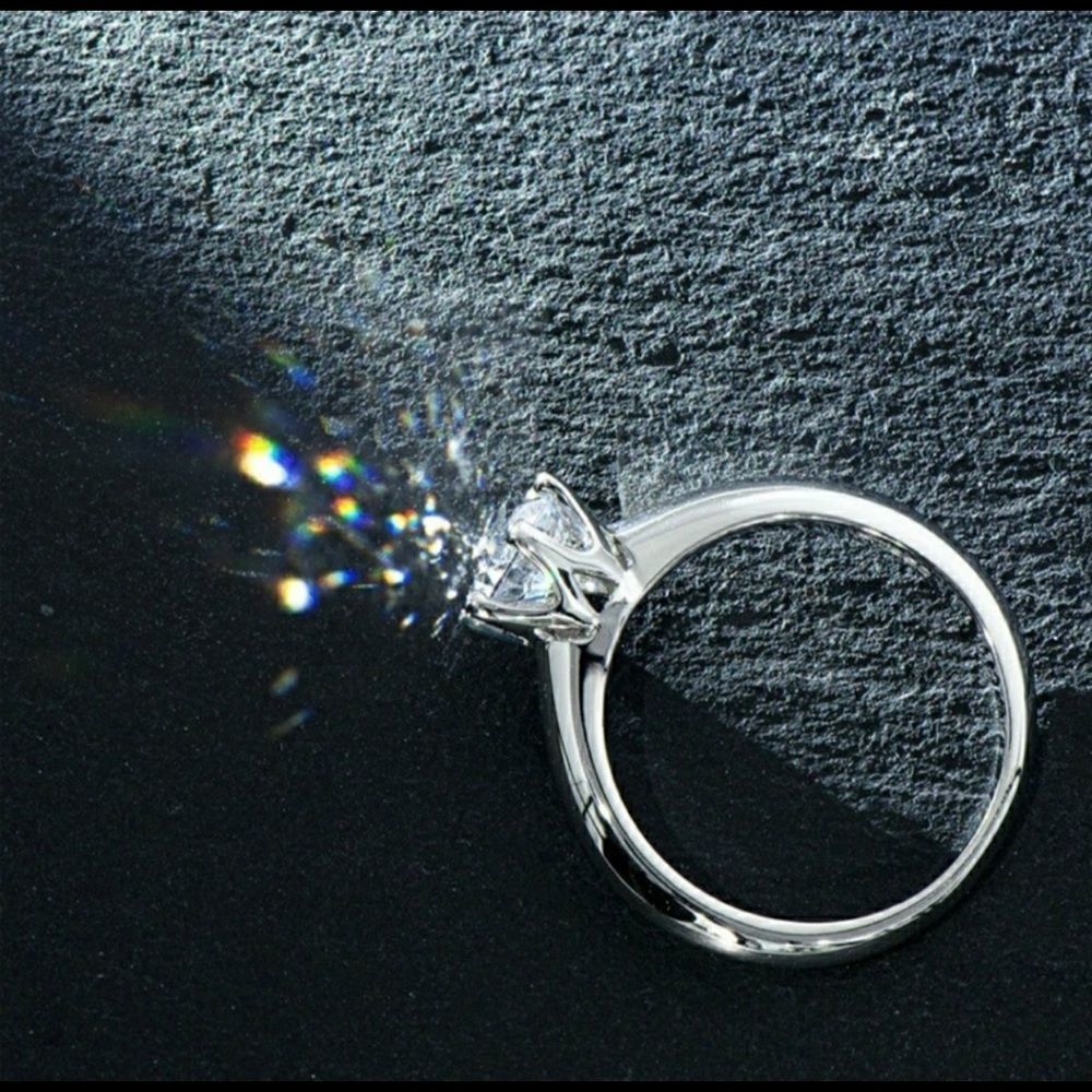 TEST+ for DIAMOND!!!AUTHENTIC!!!🤍$1,200 D2.00ct MOISSANITE 14K White Gold Ring